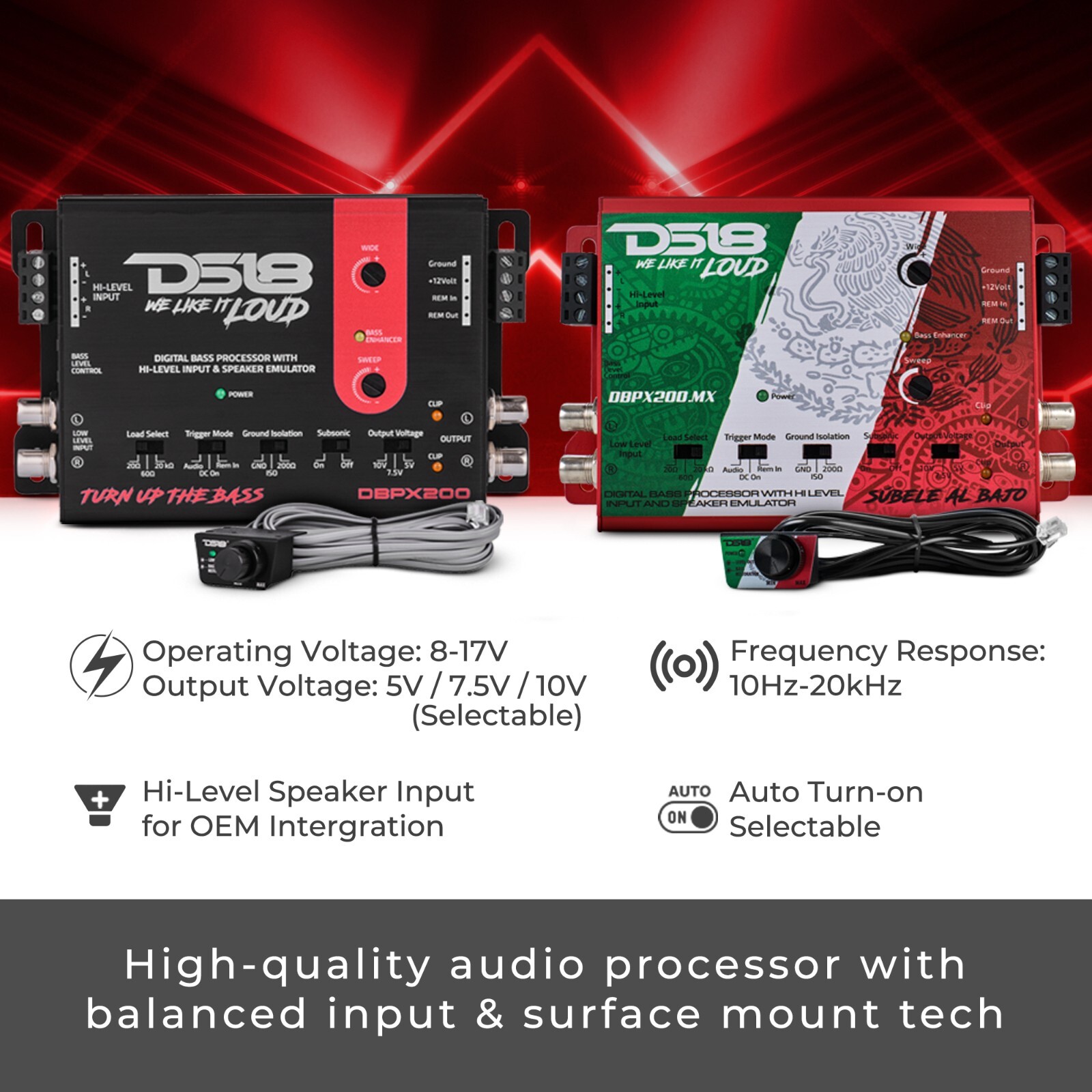 DS18 Digital Bass Processor With Hi to Low Signal Converter & Speaker Emulator