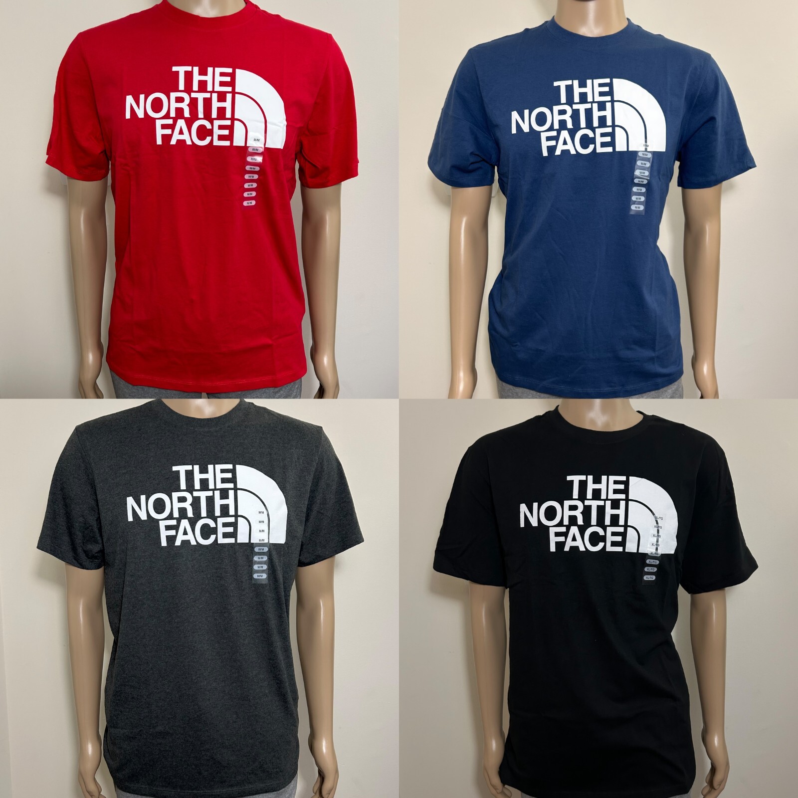 The North Face Men's Half Dome Tee T-Shirt Red Blue Grey The North Face Men's Half Dome Tee T-Shirt Red Blue Grey