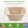 Vplus 150 Pack 32 OZ Paper Bowls Bulk, Square Disposable and Compostable, Eco-friendly Bagasse, Heavy-duty Bowls Perfect for Milk Cereals, Snacks, Salads