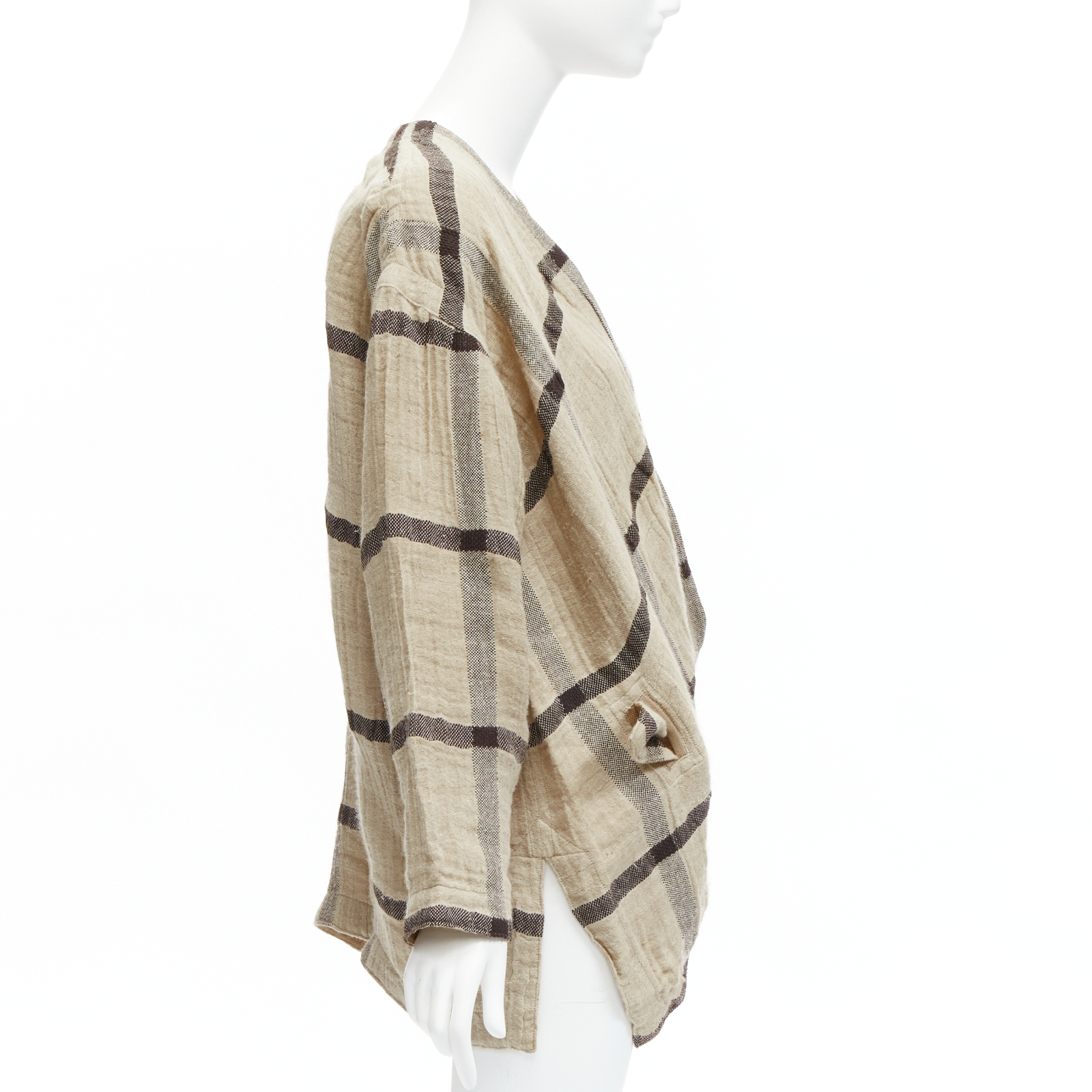 ベージュ　ISSEY MIYAKE テーラード　L 【美品、80-90s】 ベージュISSEY MIYAKE テーラードL 【美品、80-90s】