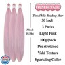 Tinsel Braiding Hair Pre stretched Light Pink Braiding Hair for Glitter Braids Festival Braids