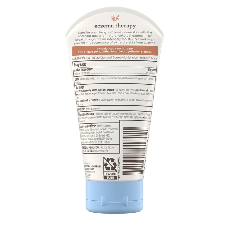 Aveeno Baby Eczema Therapy Moisturizing Cream Body Lotion with Oatmeal, 5 Oz