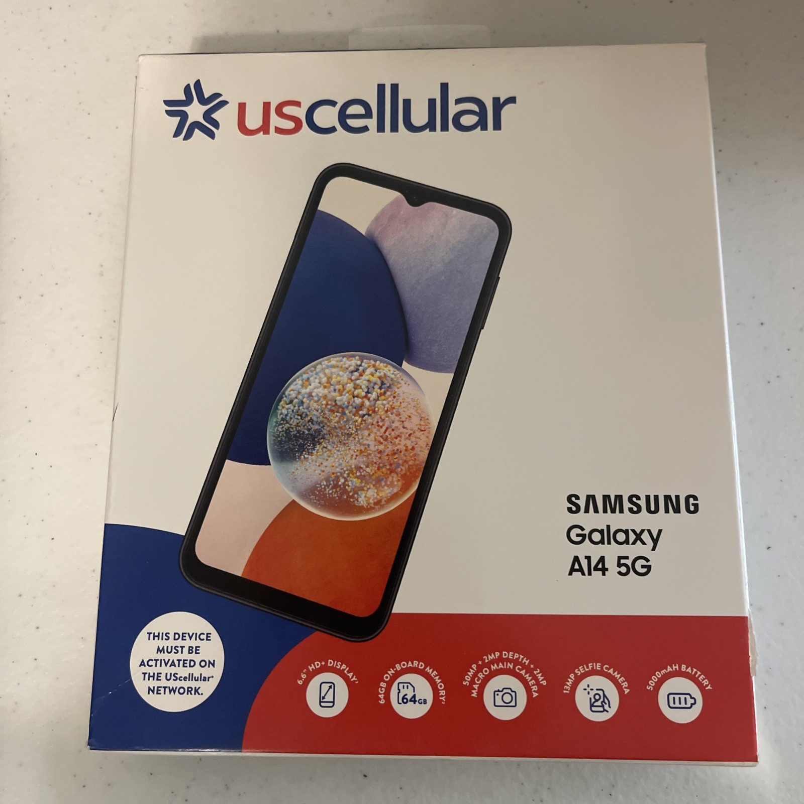 US Cellular Prepaid Samsung Galaxy A14 5G, 6.6” Display, 50MP Camera, Brand New