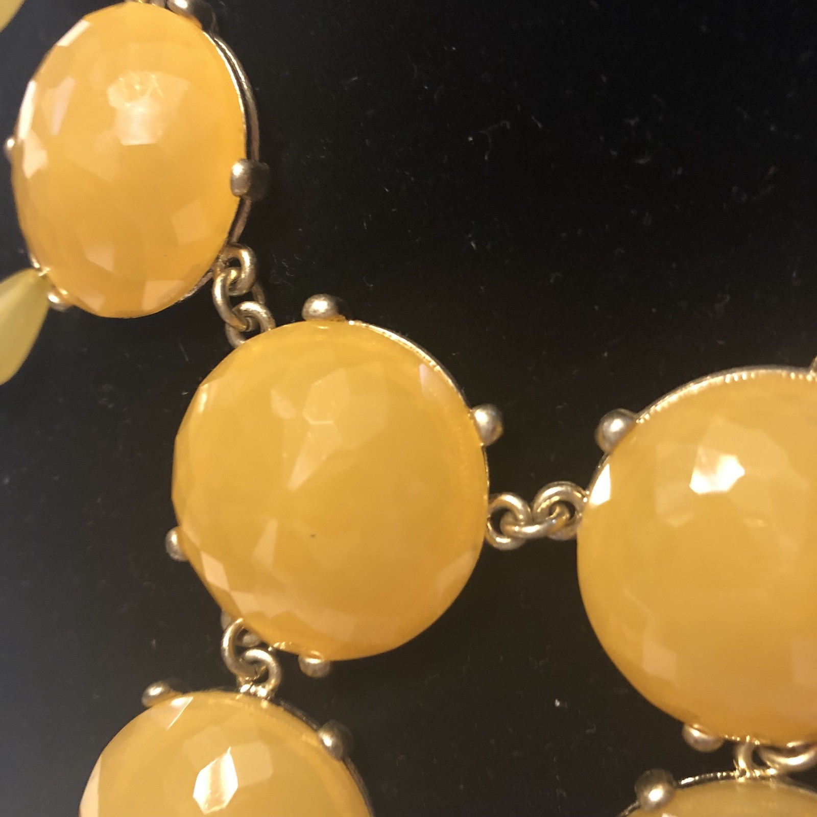 Joan Rivers Bib Necklace Diamond Cut Lemon Butterscotch