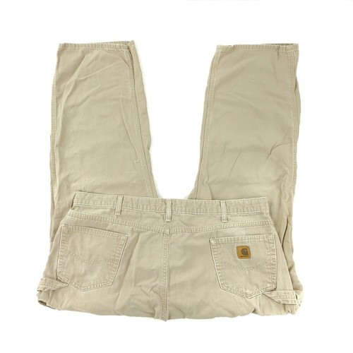 Carhartt B159 GKH Loose Fit Distressed Carpenter Khaki Jeans Carhartt B159 GKH Loose Fit Distressed Carpenter Khaki Jeans