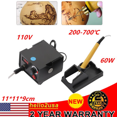 Wood Burning Pen Tool Multifunction Craft Pyrography Machine Burner Set Kit 110V