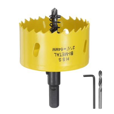 Bi-Metal Hole Saw Kit 64mm / 2-1/2'' Hole Saw Bit for Wood with 3/8'' Hex Arbor