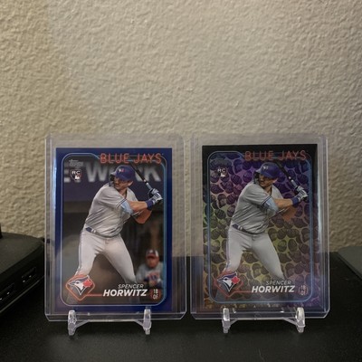 2024 Topps Series 1 Spencer Horwitz RC Eggs Royal Blue 2 Card Lot Blue Jays #172