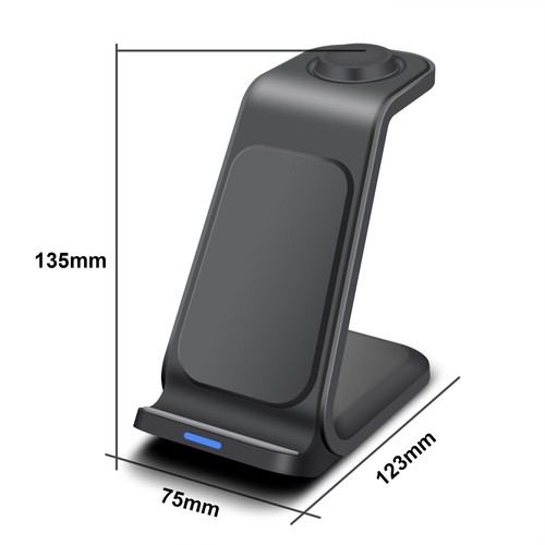 15W 3in1 Wireless Charger Station Charging Dock For iPhone 15 Apple Watch 9 8 7 