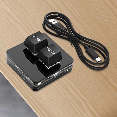 Copy and Paste 2 Key Keyboard USB Mini 2 Key Keypad for Macros Rhythm Games