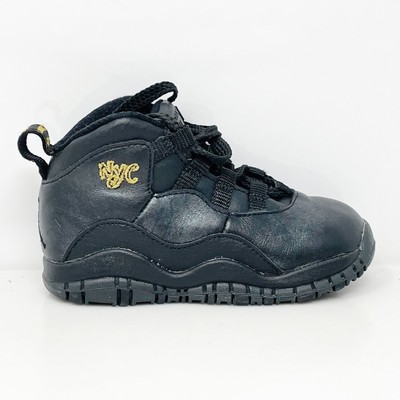 

Nike Boys Air Jordan 10 Retro Nyc 310808-012 Черные баскетбольные кроссовки Sz7C, Черный, Air Jordan 10 Retro Nyc