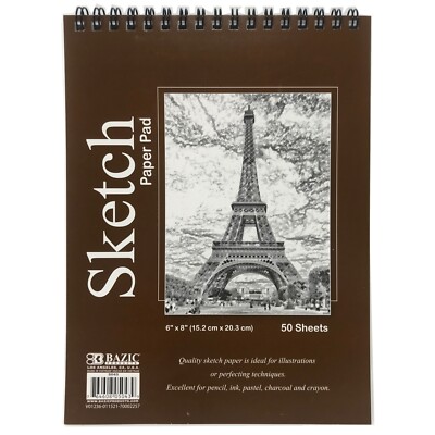 Sketch Book Paper Pad 50 Sheets 6''x8'' Drawing Notebook Sketchbook Art Supplies