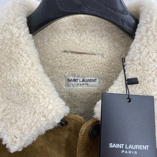 Pre-owned Saint Laurent Suede Shearling Jacket In All Sizes In Brown