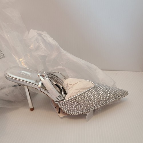 りさ Zara heels rinestone pumps Size US 6.5 Women's Silver high