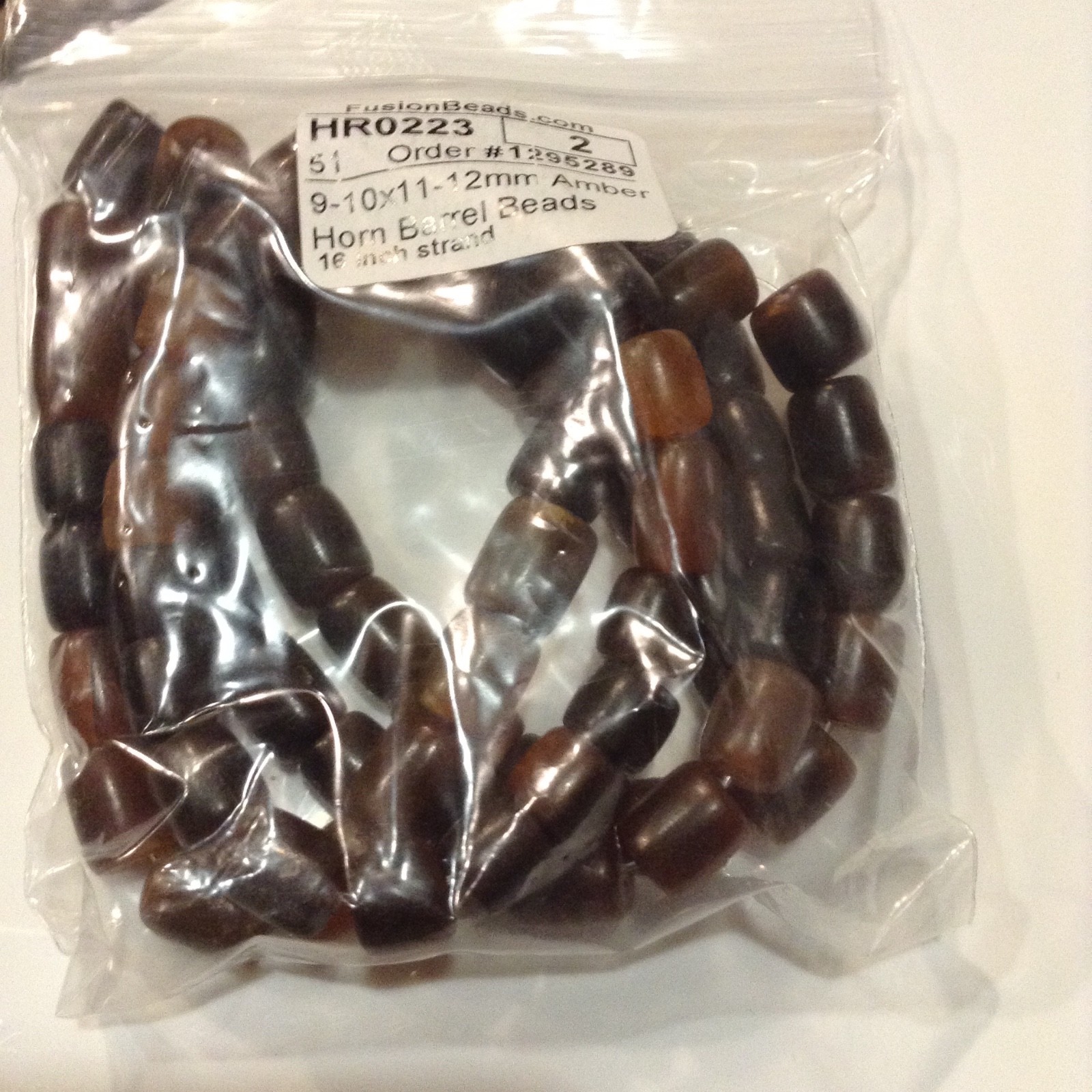 6 Strands of 16 inch Amber Horn Beads