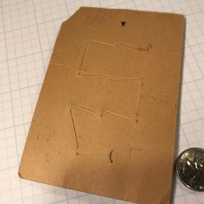 T155 VTG Antique Buttons on Card LANSING Cone Shank Maroon 9/16