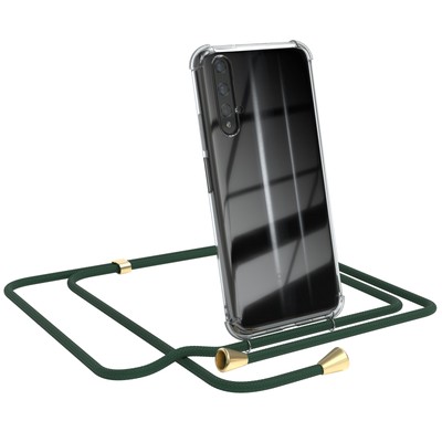 For Honor 20 Phone Case To Sling On Cord Case Chain TPU Back Case Green