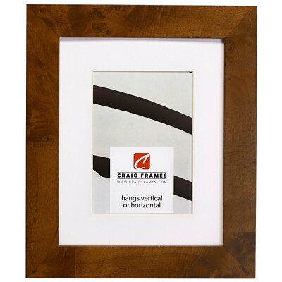 Craig Frames Innovations, 1.5'' Brown Burl Picture Frame With a Mat