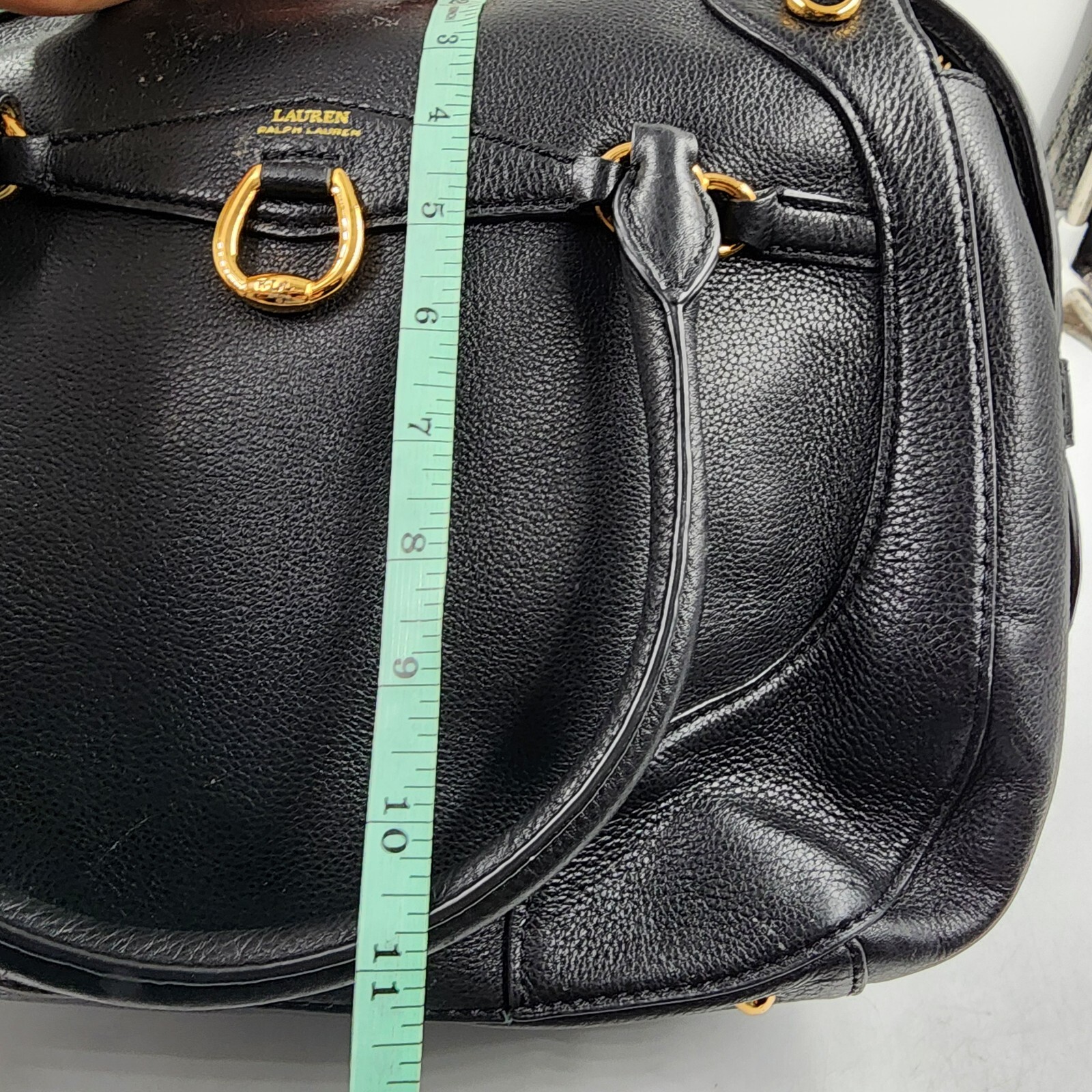 Lauren Ralph Lauren Stonegate Leather Satchel Women's Black Zip Top Closure - Picture 21 of 23