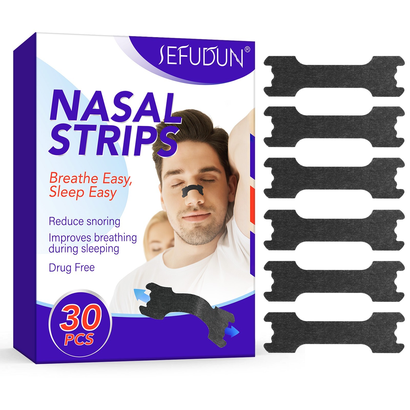 Extra-Strength Nasal Strips, Tan 30 ct | Works Instantly, Breathe Better, Nasal