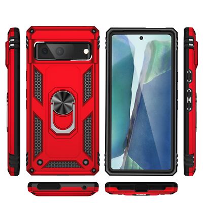 For Google Pixel 7 Pro /9 Pro XL/7A /5/6 Heavy Duty Ring Kickstand Rugged Case