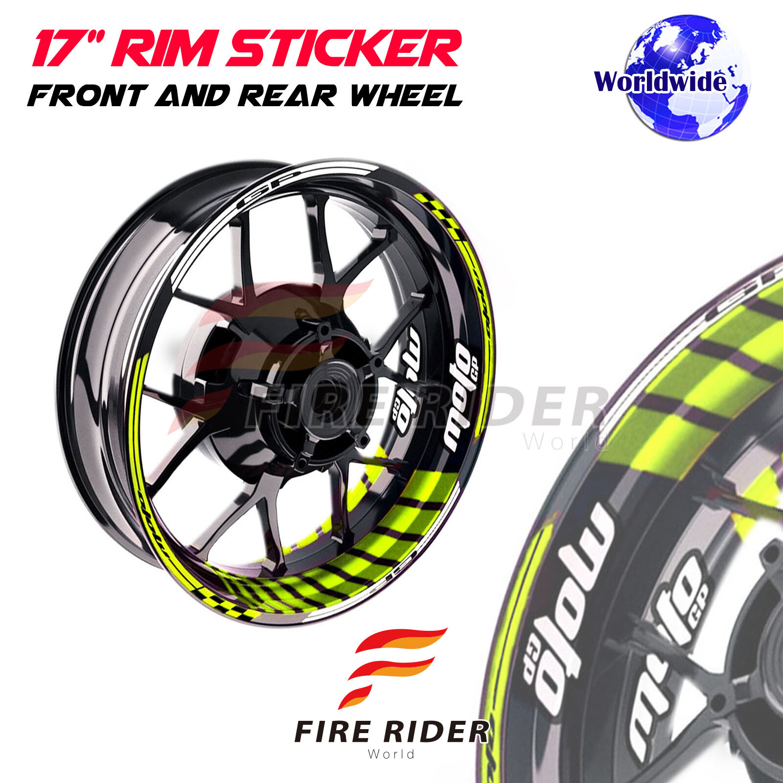 Solid Color GP02 17 inch Rim Stickers For Kawasaki NINJA ZX