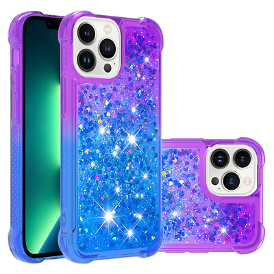 For Various Phone Shockproof Gradient Quicksand Case Cover Back Girl Glitter Hot