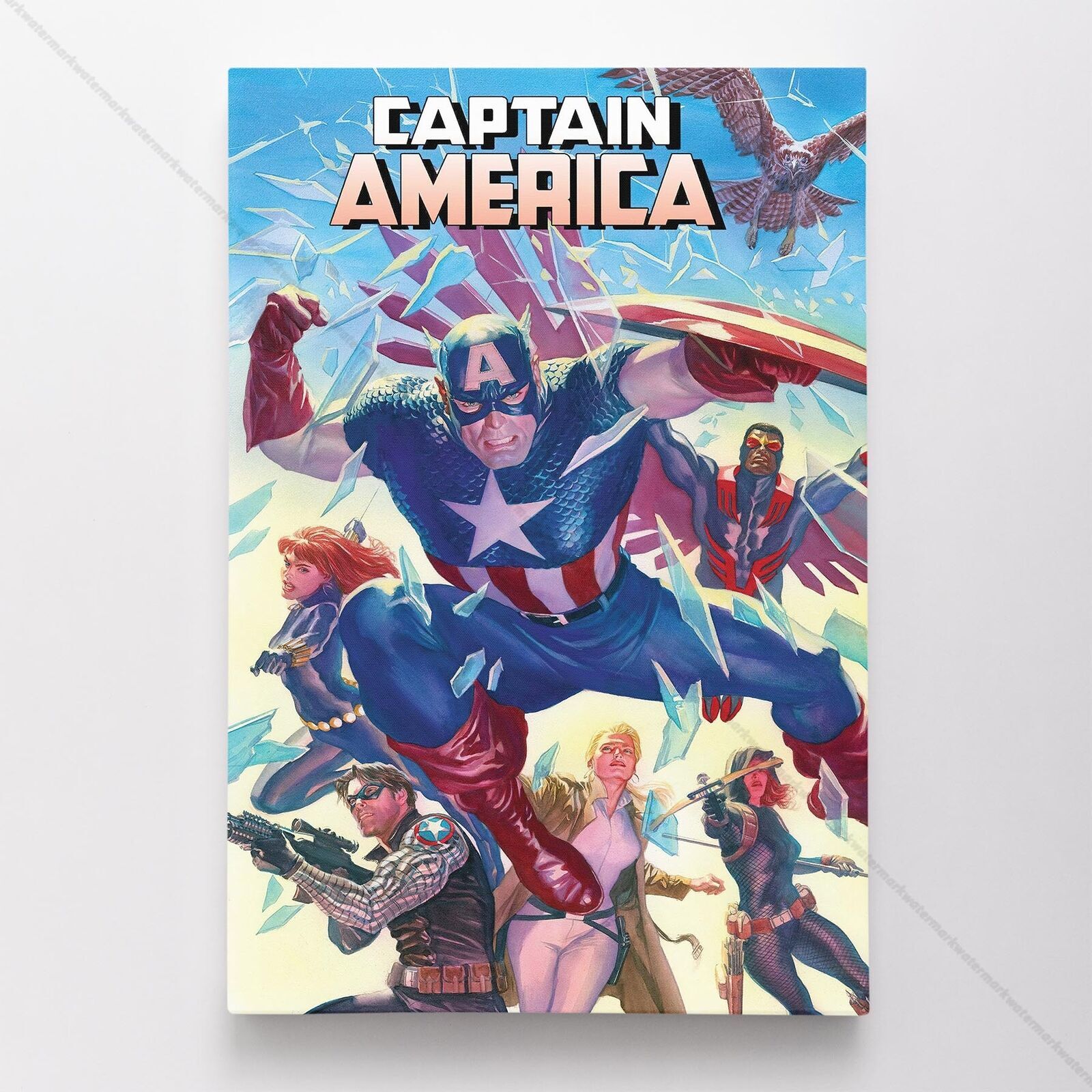 Captain America Poster Canvas Alex Ross Falcon Winter Soldier V9 #25 Art Print