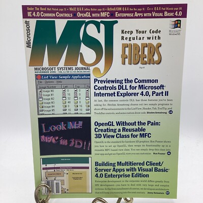 Microsoft Systems Journal 1996 IE 4.0 Common Controls MFC OpenGL Visual Basic 4