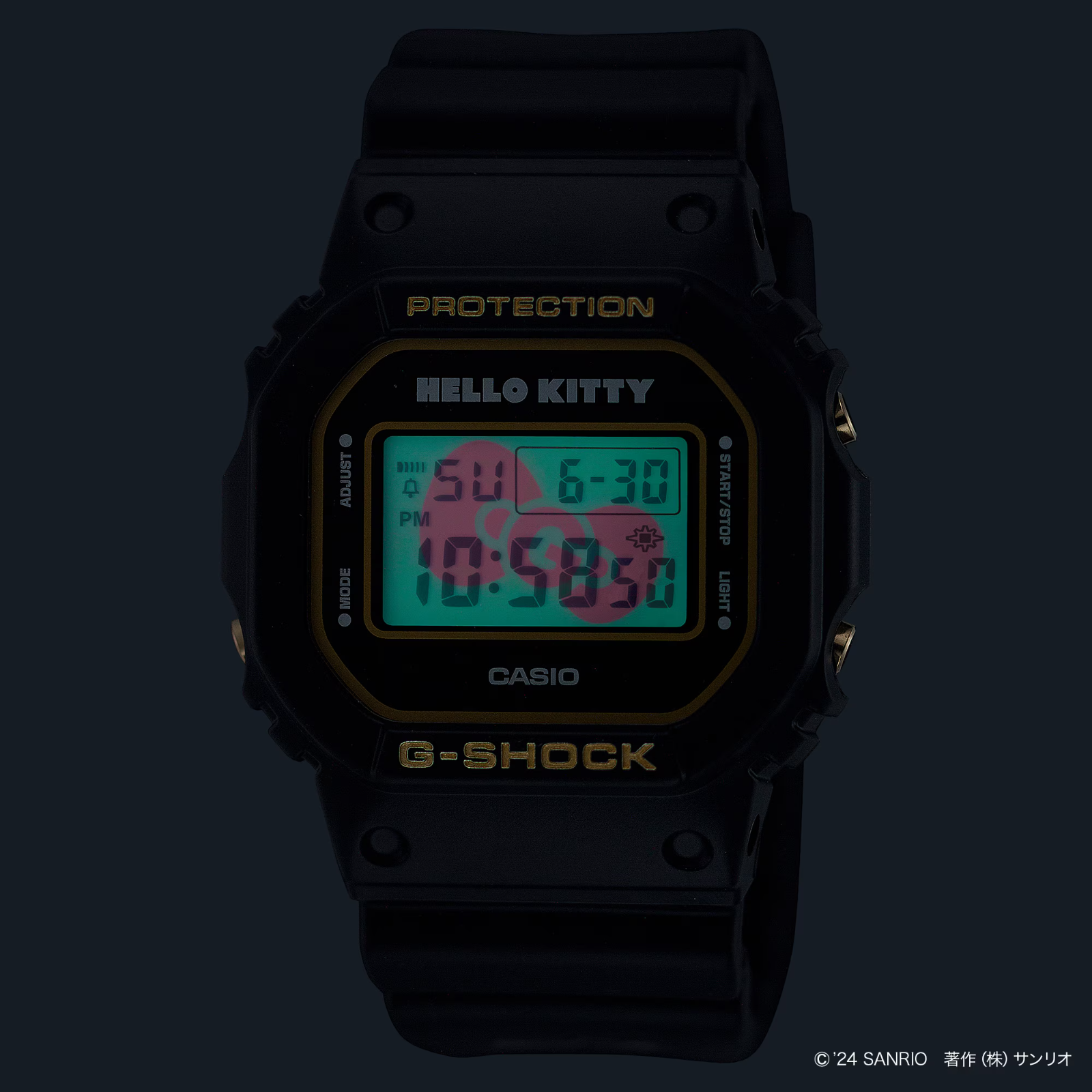 Pre-owned Casio G-shock Hello Kitty 50th Anniversary Collaboration Dw-5600kt24-1jr Limited Black