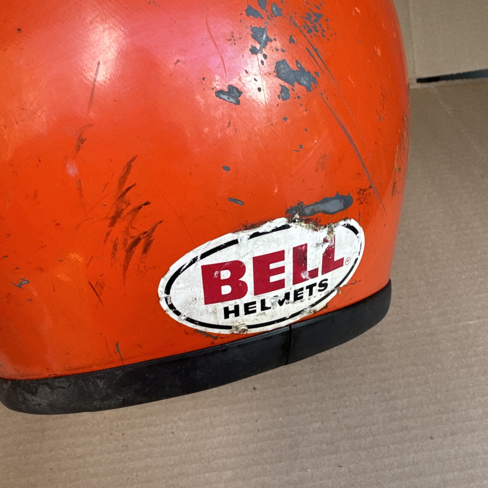 Vintage 1975 Orange BELL Star 120 Helmet 7 3/8" ~ FREE SHIPPING