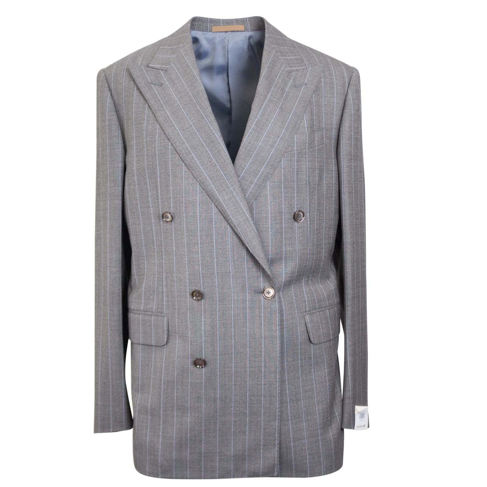 Pre-owned Caruso Light Grey Wool Double Breasted Blazer Size 50 $1395 In Gray