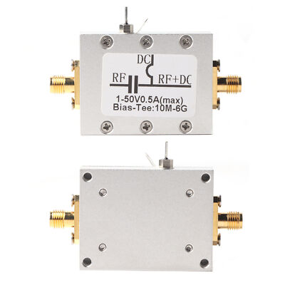 1 Pcs 10MHz-6GHz Bias Tee 10MHz-6GHz Broadband Radio Frequency Microwave Bias