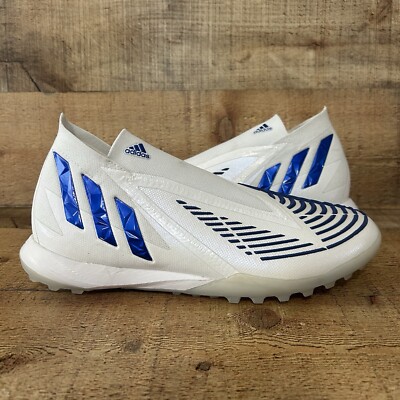 Adidas Soccer Indoor Turf Shoe Mens Size 8 White Blue Predator Edge.1 GW3655 NEW