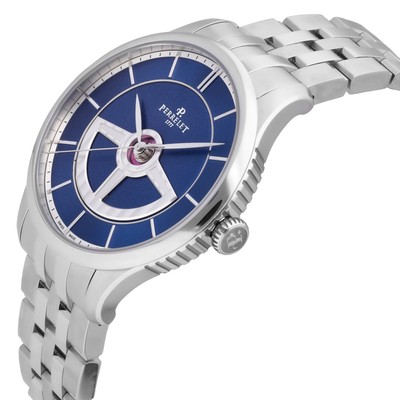 Pre-owned Perrelet Classique Double Rotor Blue Dial 42.5mm Automatic Men's Watch A1090/6