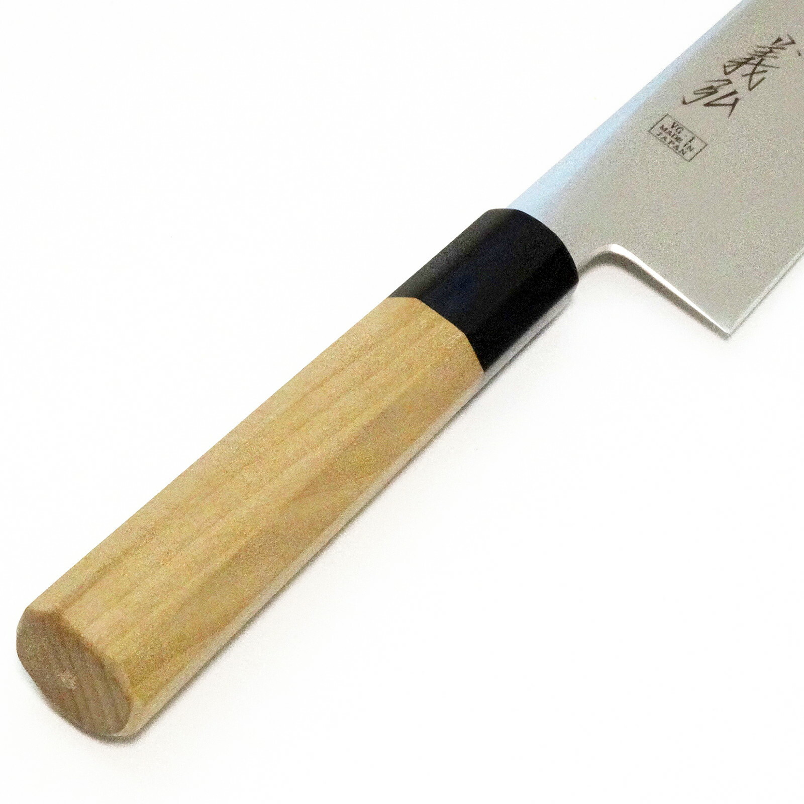 Yoshihiro WGB Japanese Gyuto Chef Knife Inox VG1 Gold Wa Handle Size