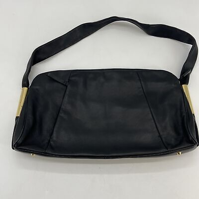 Alexander Bartlett Womens Black Leather Inner Pockets Shoulder Bag -MG7