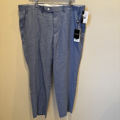 NWT $125 Lauren Ralph Lauren Ultraflex Edgewood 100% Linen Pant Light Blue 42x30