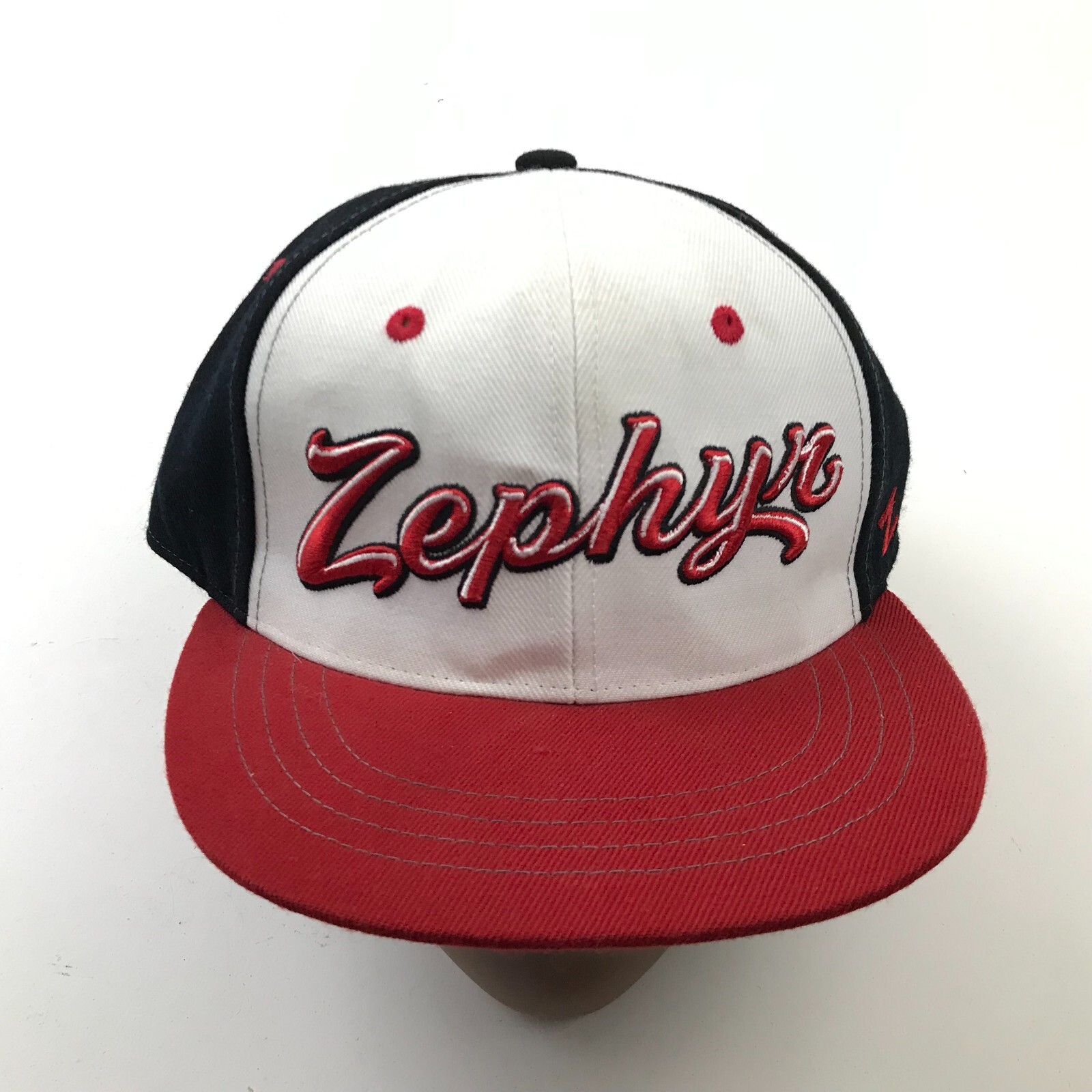 NEW VINTAGE Zephyr Hat Cap Size 7 5/8 White Black Red Embroidered Adult Mens NEW VINTAGE Zephyr Hat Cap Size 7 5/8 White Black Red Embroidered Adult Mens
