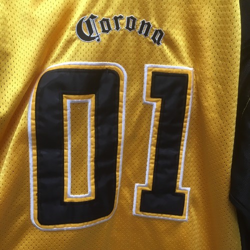 Corona Extra mens sz XXL Jersey sports Gear Yellow Gold Black Embroidered 01