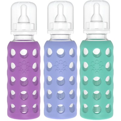Lifefactory 9oz Glass Baby Bottle 3pk (Kale/Grape/Blueberry)