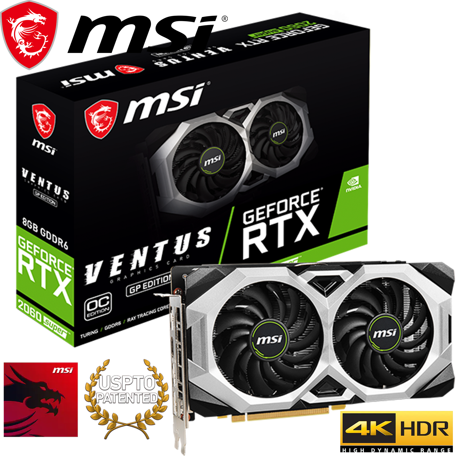 Msi Rtx 60 Super Ventus Gp Oc 8gb Geforce Gaming Graphics Video Card Ebay