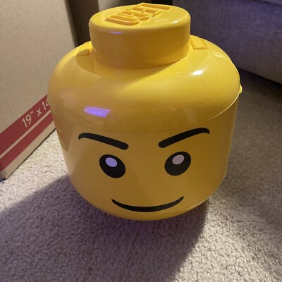 Lego Mini Fig Head Storage Case Container Sorter Trays Large 12  Yellow