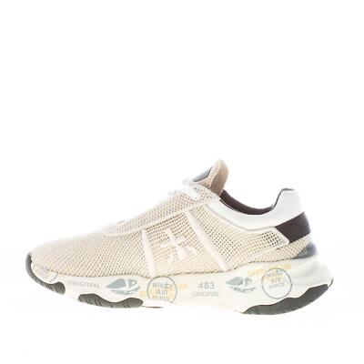 Pre-owned Premiata Women Shoes Beige Technical Mesh Fabric Buff 5844 Sneaker