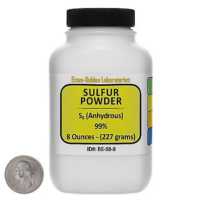 Sulfur Powder S8 99 ACS Grade Powder 8 Oz in a SpaceSaver Bottle USA