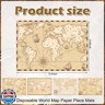 Eaasty 50 Disposable World Map Paper Placemats Vintage World Map for Old Paper Retro Style Decorative Travel Adventure Table Mat for Geography Learning Education Traveler Theme Crafts (13.4 x 9.45'')