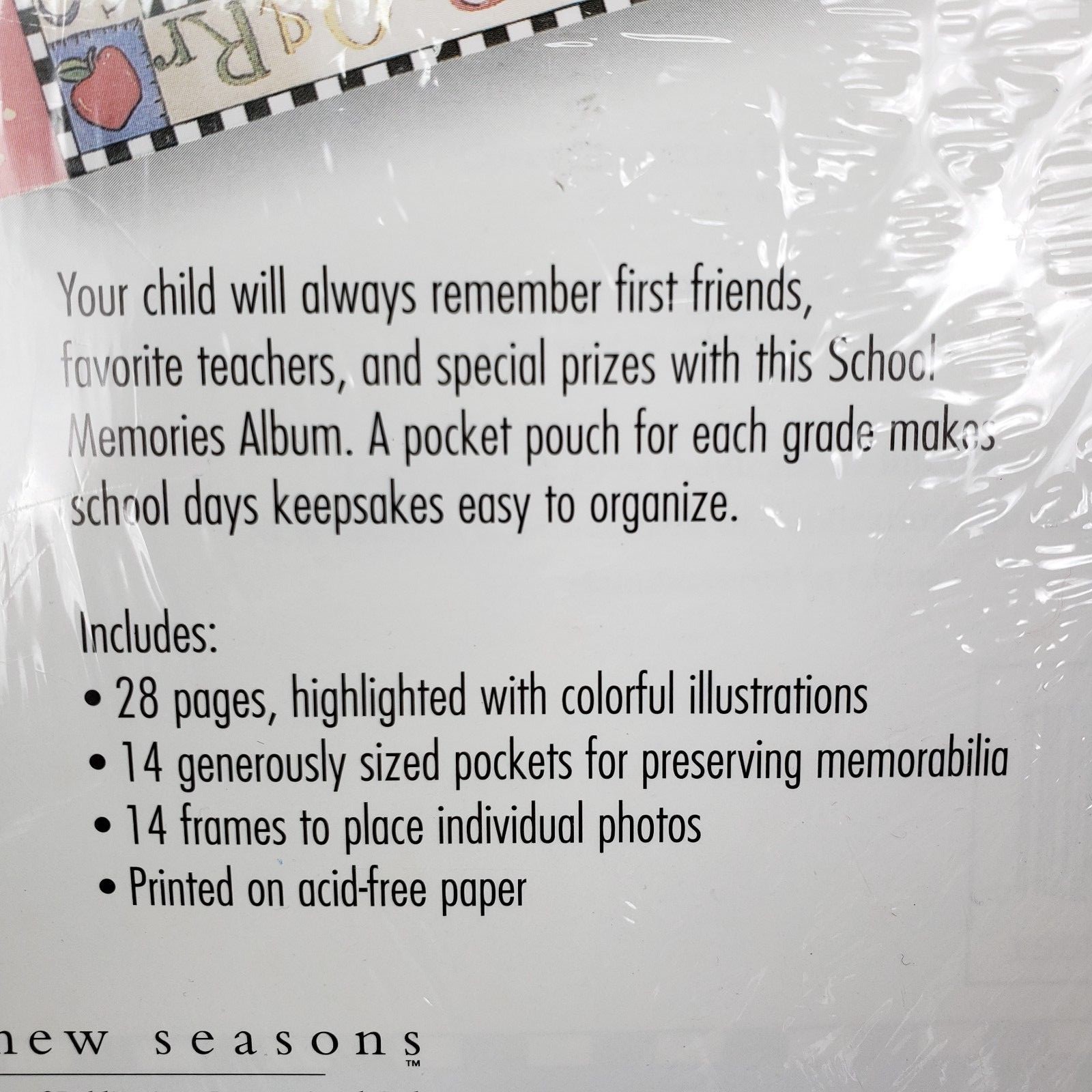 School Days Memories Book Keepsake Photo Album Pictures Scrapbook - New Sealed