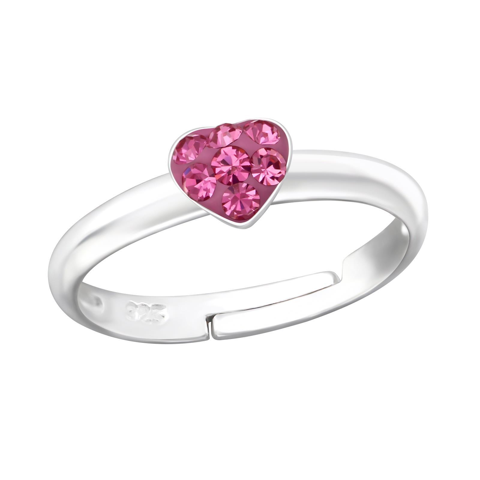 Herz Kinder Ring 925 Silber - Größe 4 für Schmuck Geschenk