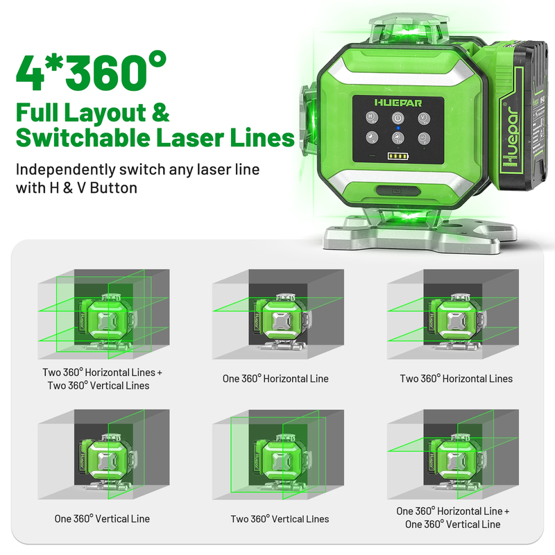 DP04CG-BT 16 Green Lines 4D Self-leveling bluetooth Control Laser Level with Lig