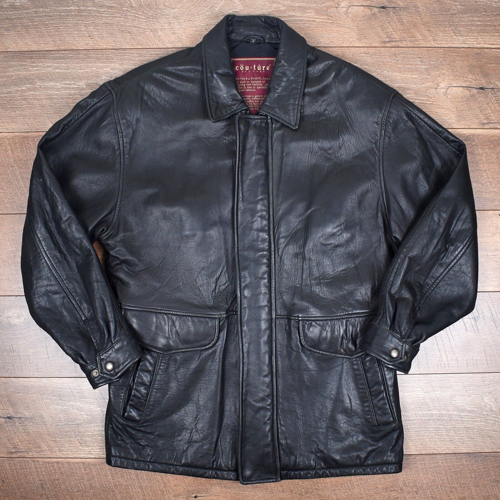 COUTURE by J Park Men's Leather Jacket - M Black Coat Front COUTURE by J Park Men's Leather Jacket - M Black Coat Front